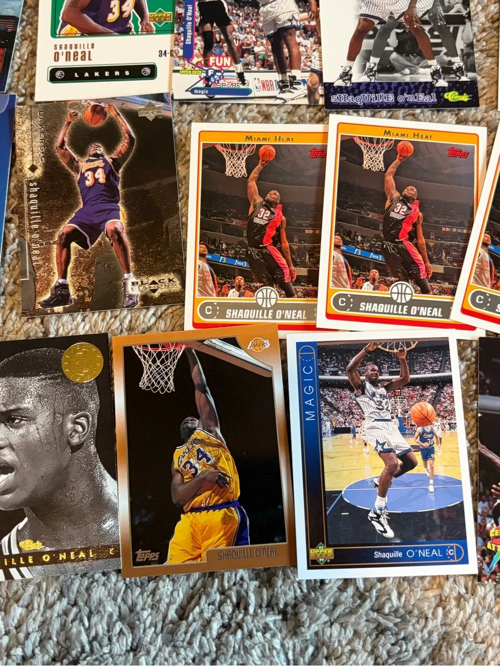 Shaquille O’Neal lot of 23 basketball card Orlando Magic LSU Tigers